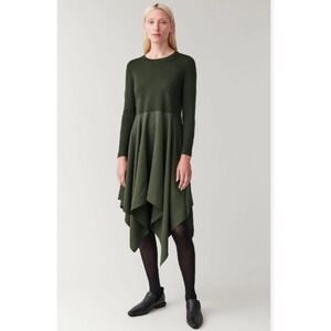 COS | Dresses | Green Shortsleeved Cos Cocoon Dress | Poshmark